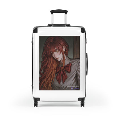 Anime Red-Haired Girl Carry-On Suitcase – School Uniform Portrait Travel Luggage