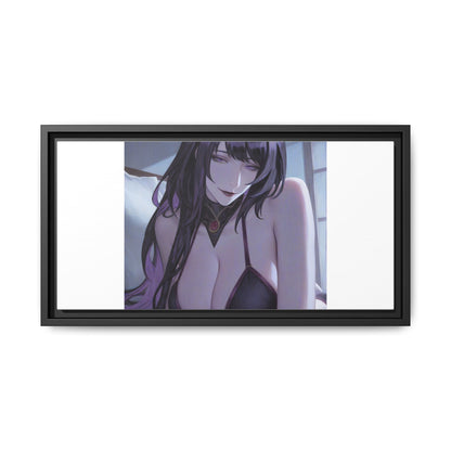 Framed Matte Canvas Print — Moody Anime Woman Portrait