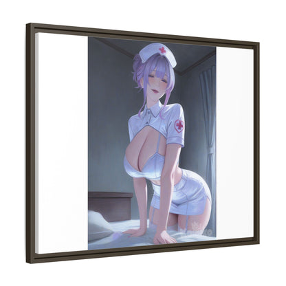Sexy Anime Nurse Matte Canvas Print (Framed)