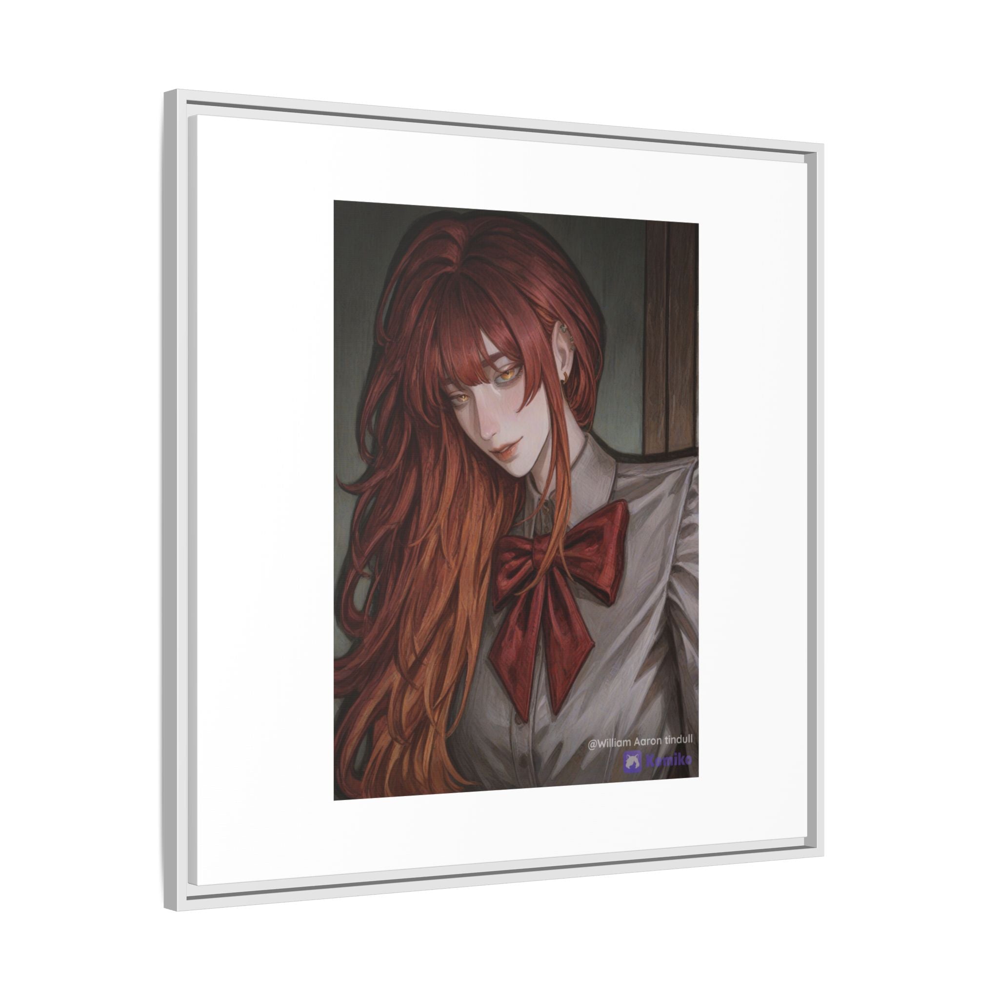 Framed Matte Canvas Print — Gothic Redhead Portrait