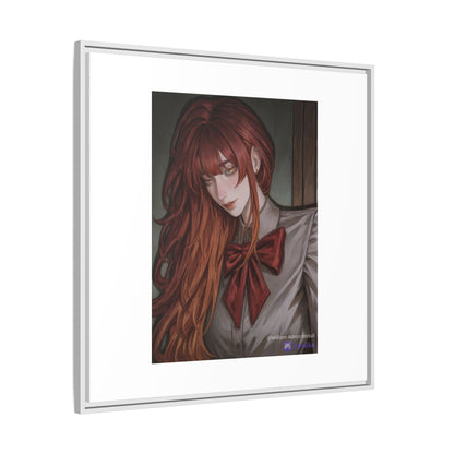 Framed Matte Canvas Print — Gothic Redhead Portrait