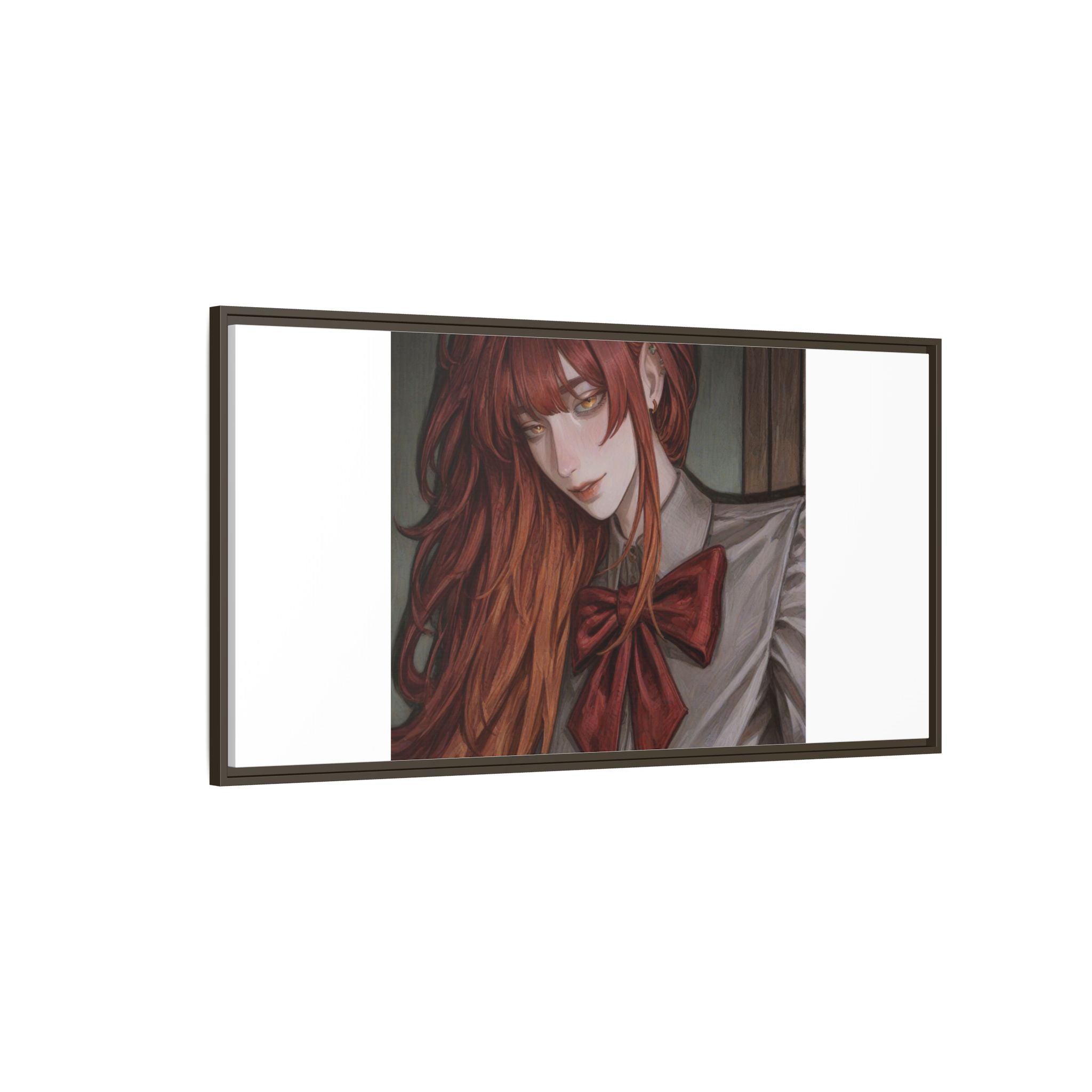 Framed Matte Canvas Print — Gothic Redhead Portrait
