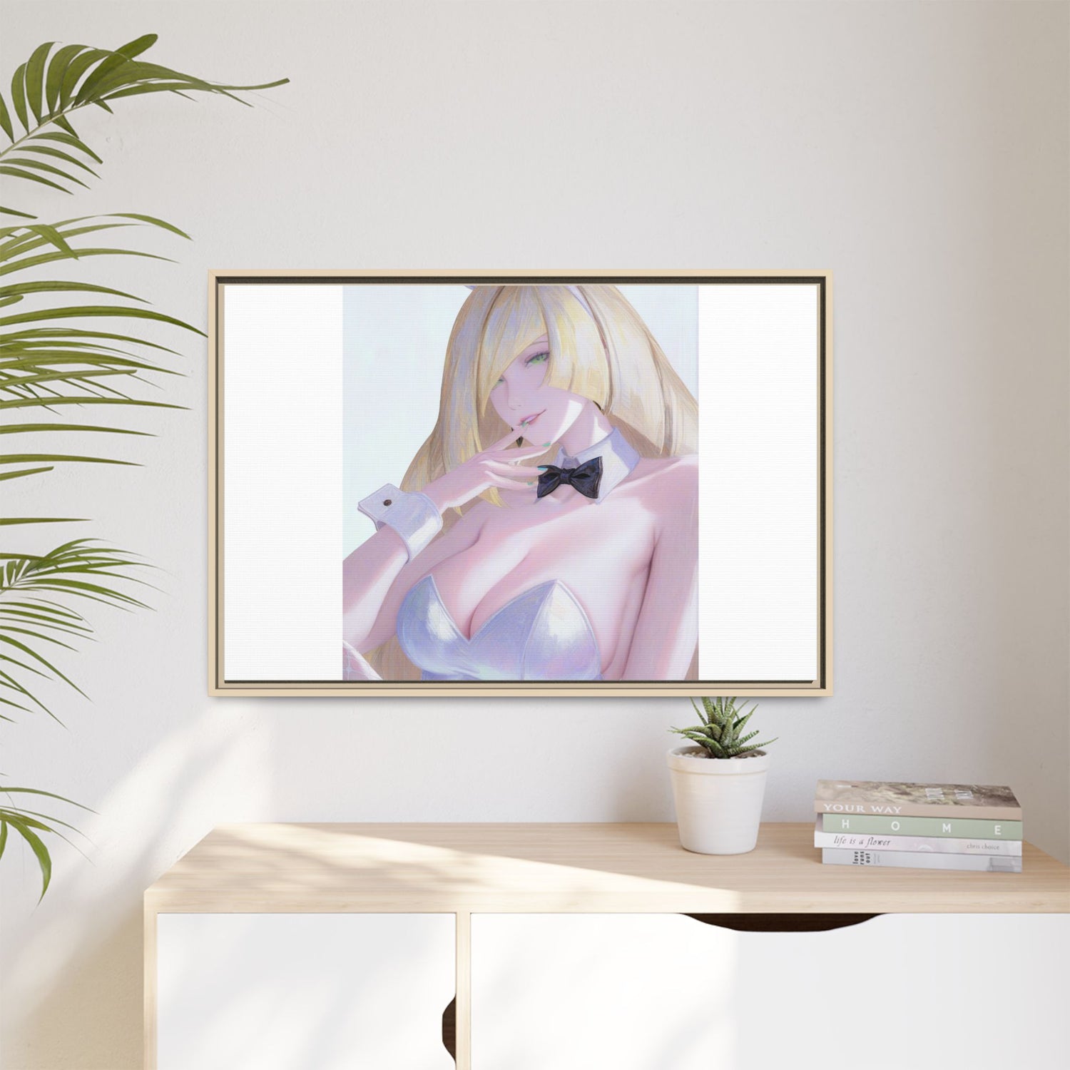 Bunny Girl Matte Canvas Print Framed — Sexy Anime Art Wall Decor