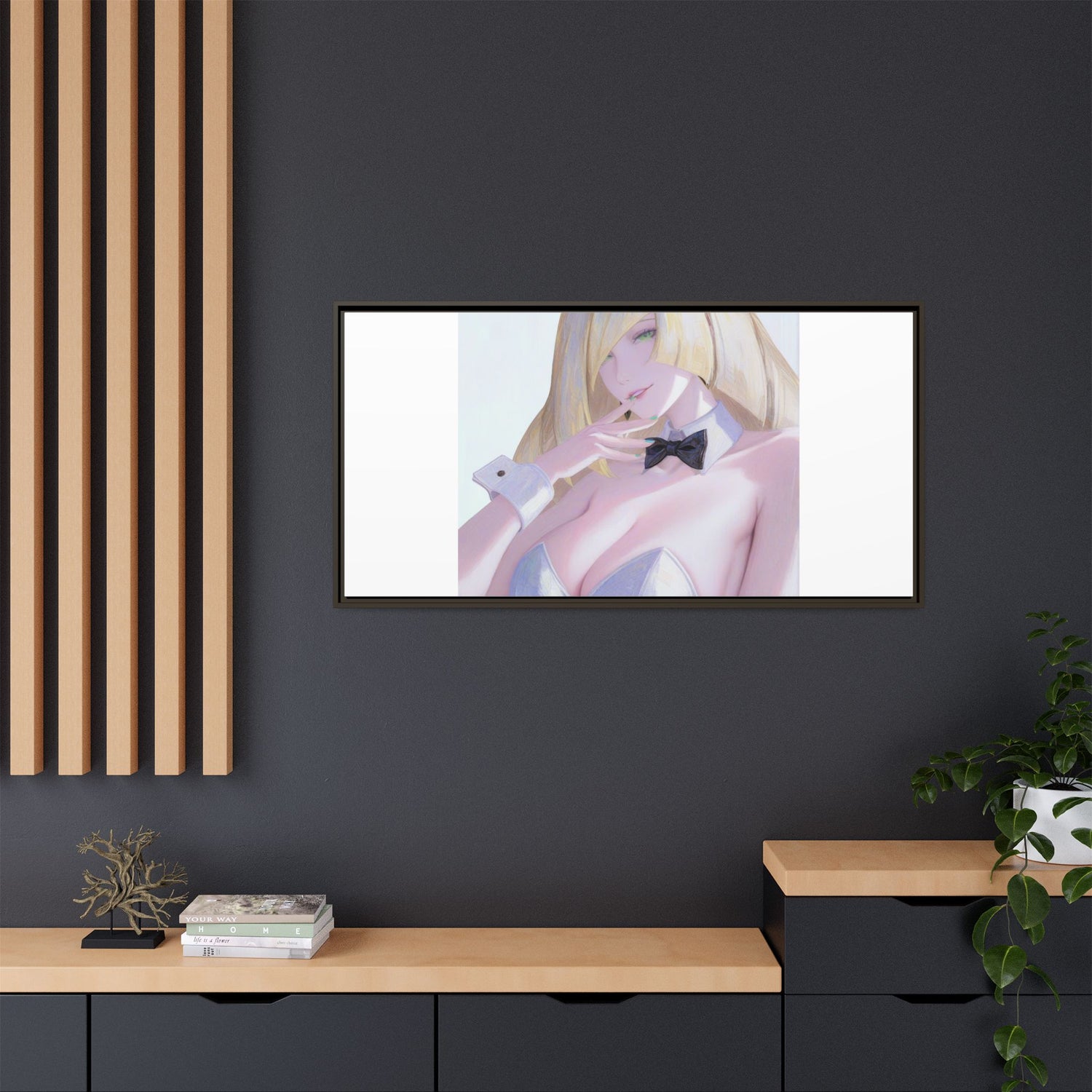 Bunny Girl Matte Canvas Print Framed — Sexy Anime Art Wall Decor