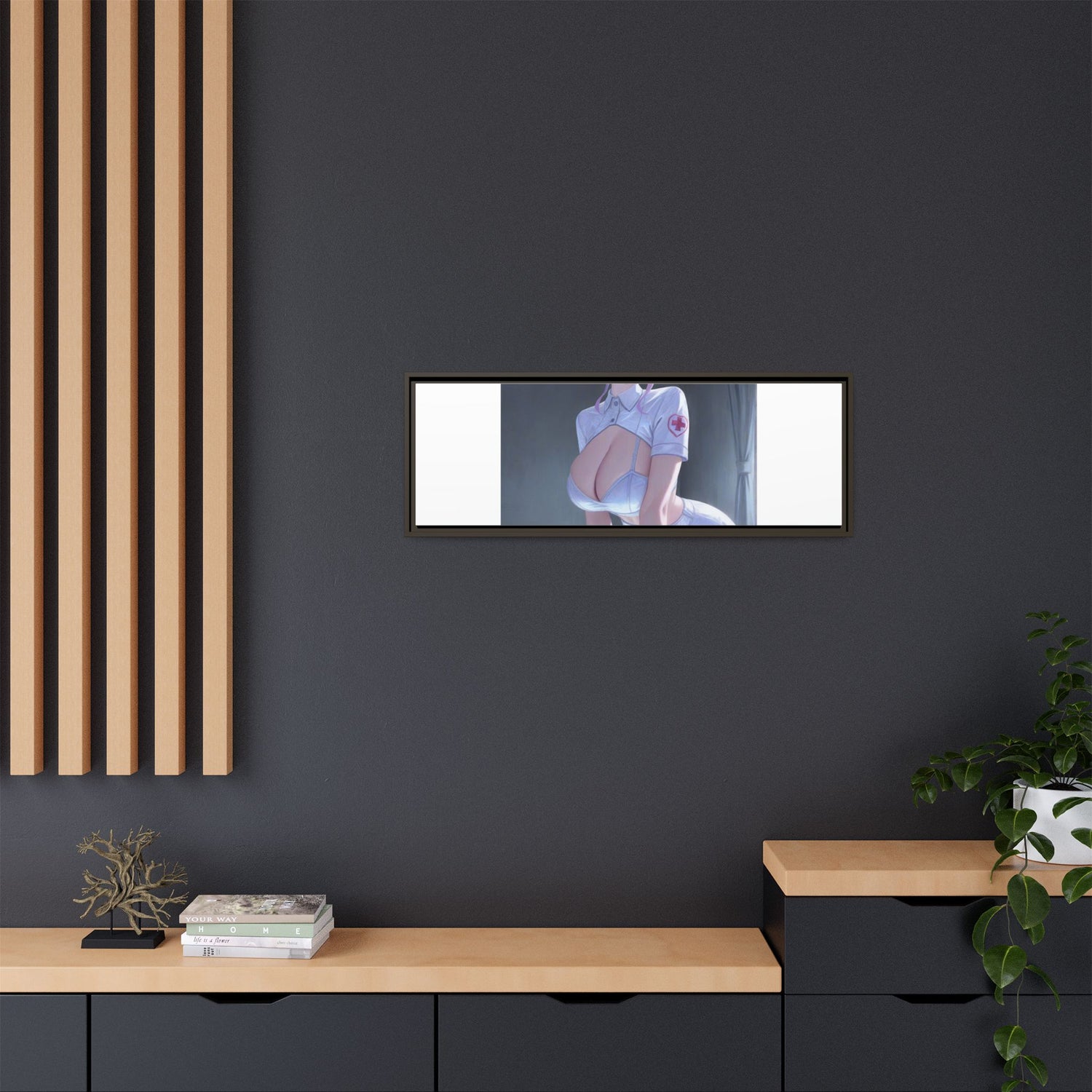 Sexy Anime Nurse Matte Canvas Print (Framed)