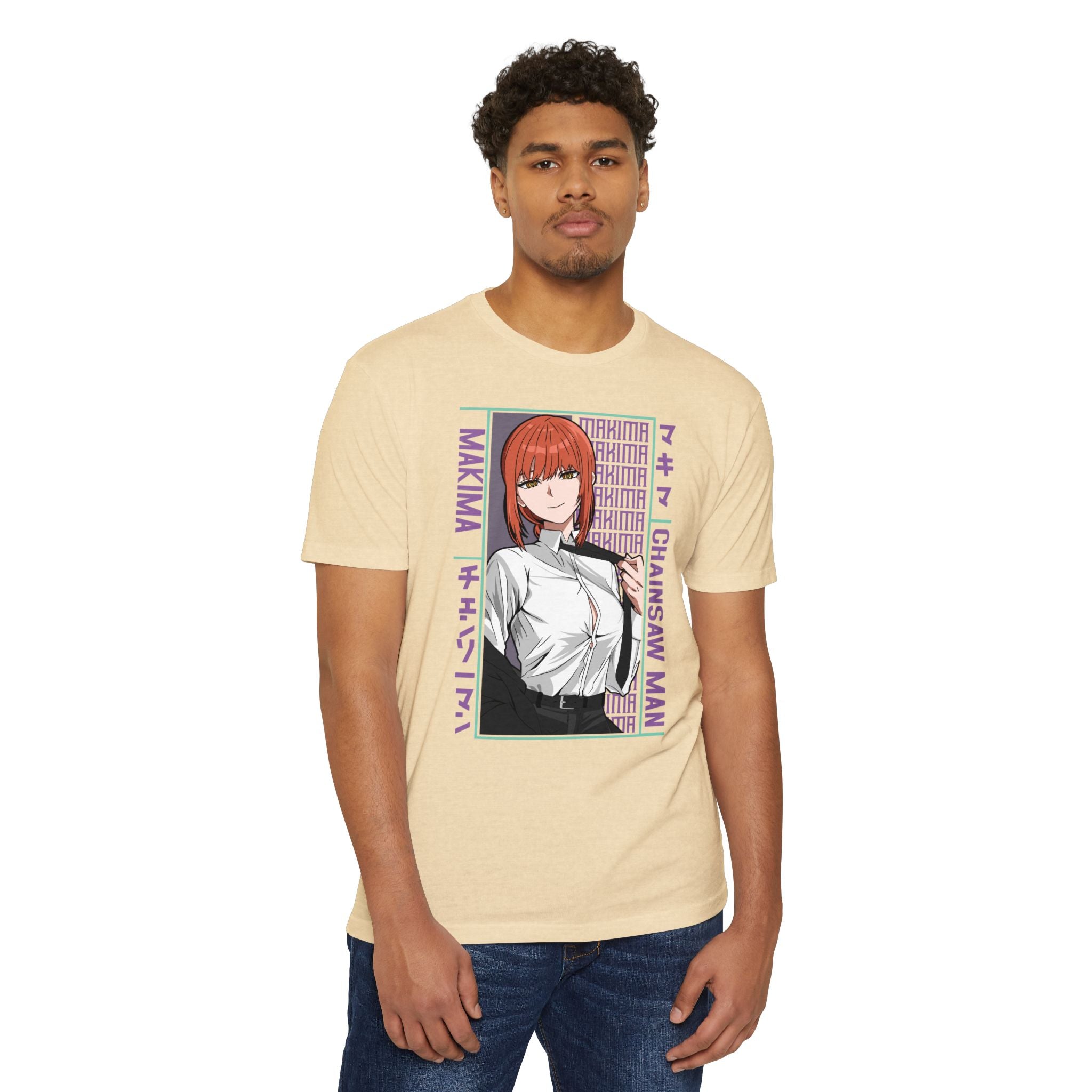 Makima Chainsaw Man Anime Graphic T-Shirt — Japanese Text Design