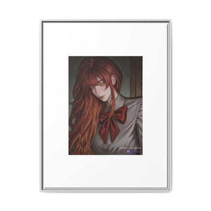 Framed Matte Canvas Print — Gothic Redhead Portrait