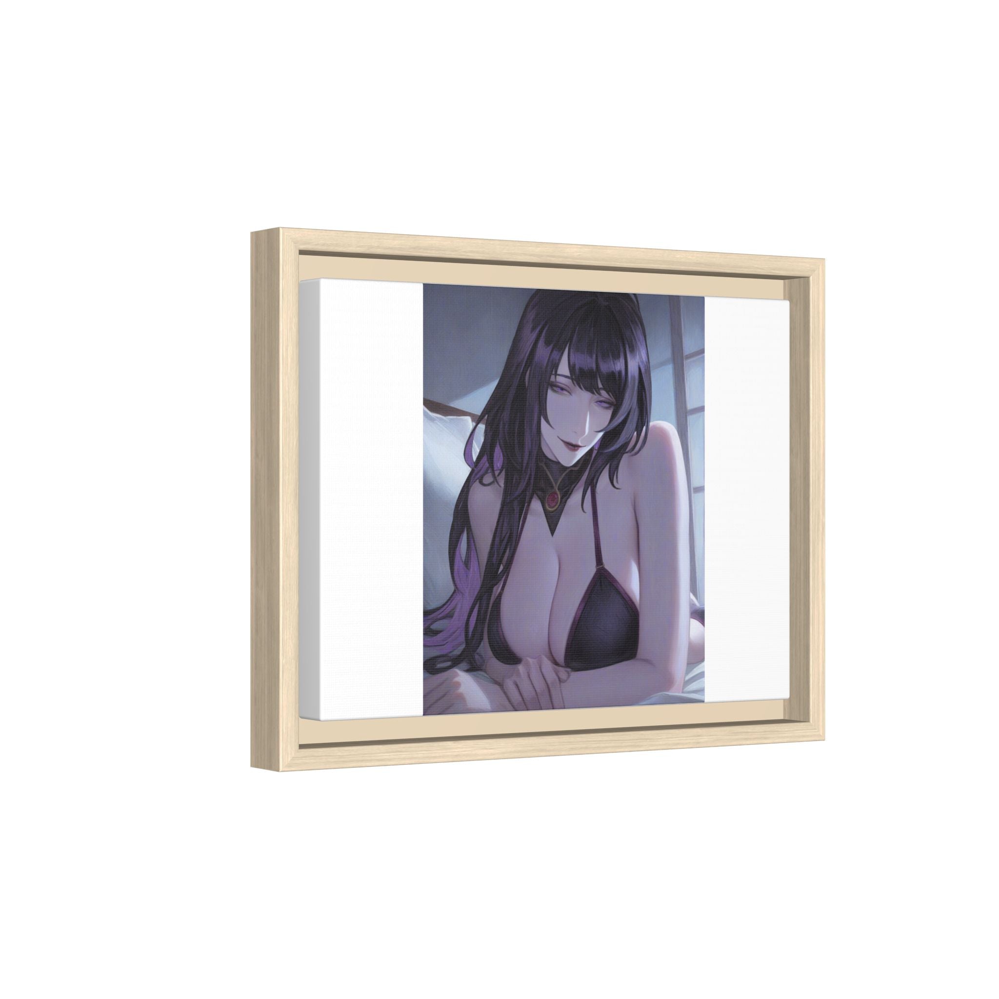 Framed Matte Canvas Print — Moody Anime Woman Portrait