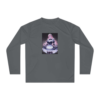 Anime Maid Art Long Sleeve Shirt — Pink-haired Fantasy Maid Graphic