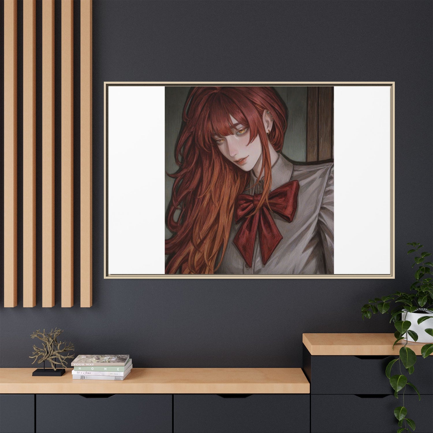 Framed Matte Canvas Print — Gothic Redhead Portrait