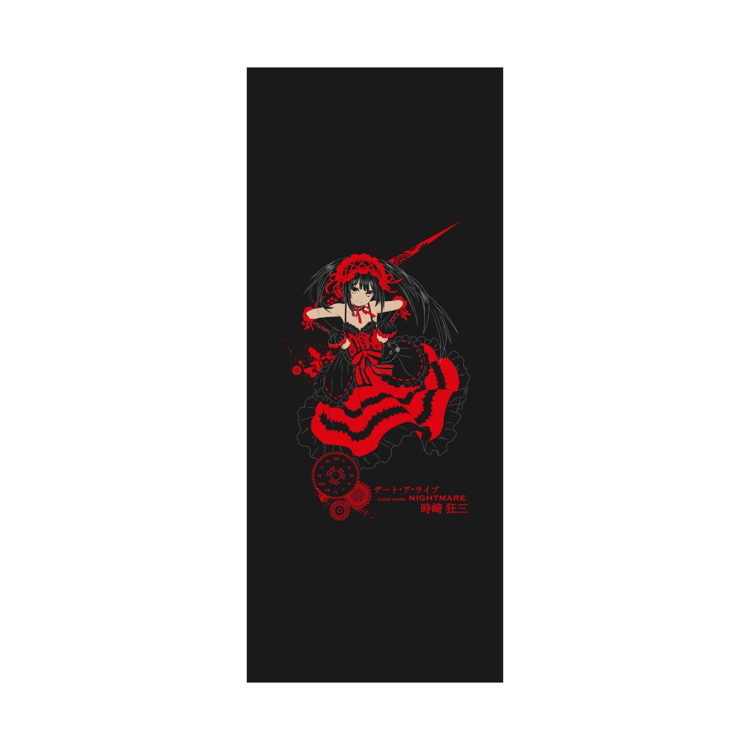 Anime Gothic Poster — Red &amp; Black Kurumi Nightcore Matte Vertical Print