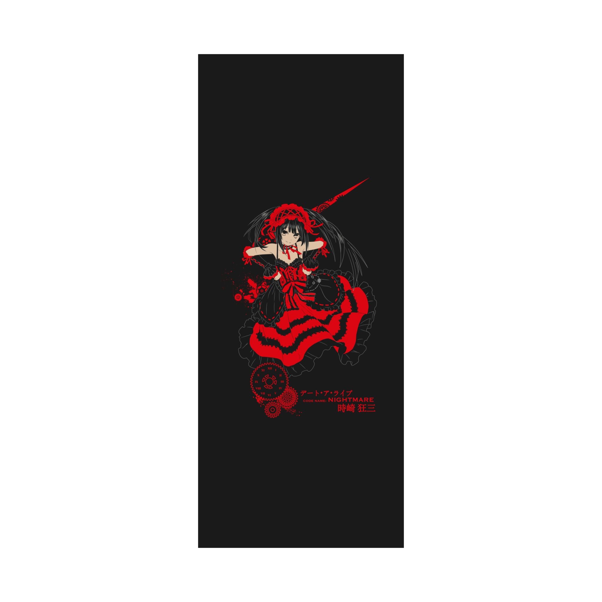 Anime Gothic Poster — Red &amp; Black Kurumi Nightcore Matte Vertical Print
