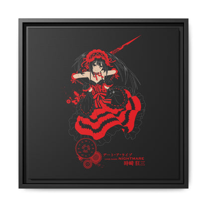 Anime Warrior Red Black Matte Canvas Print — Framed Wall Art