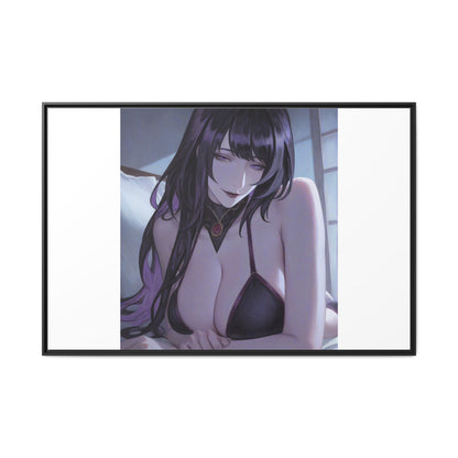 Framed Matte Canvas Print — Moody Anime Woman Portrait