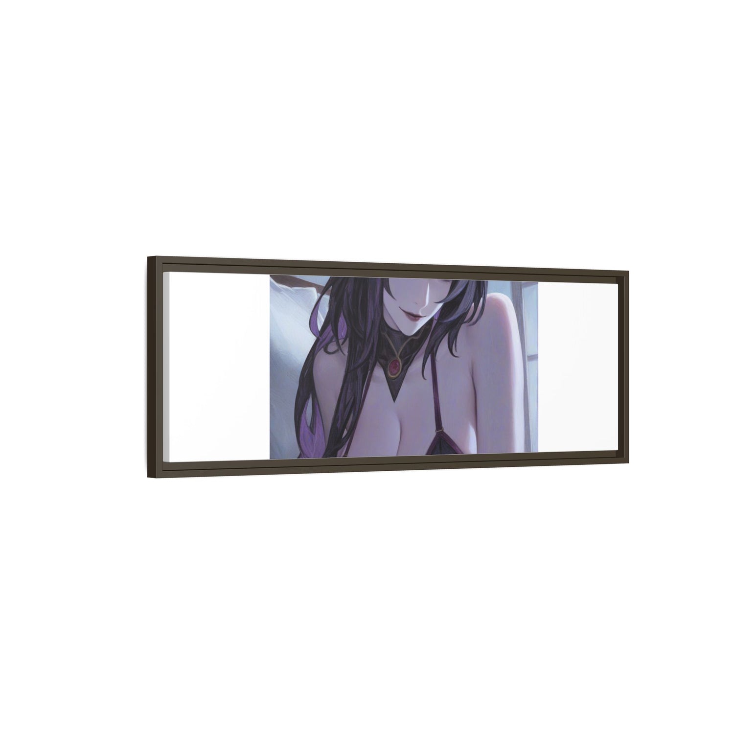 Framed Matte Canvas Print — Moody Anime Woman Portrait
