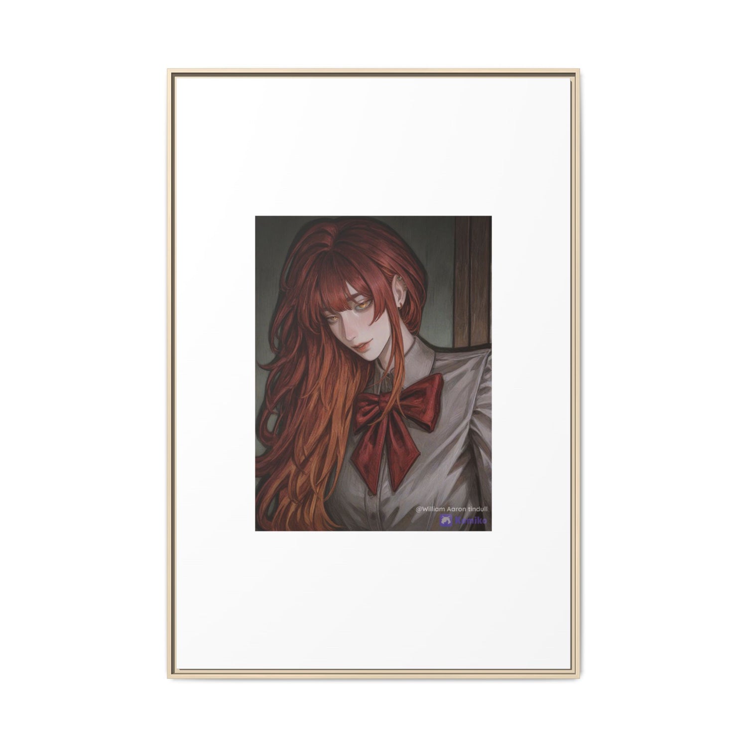Framed Matte Canvas Print — Gothic Redhead Portrait