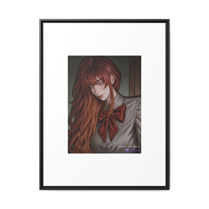 Framed Matte Canvas Print — Gothic Redhead Portrait