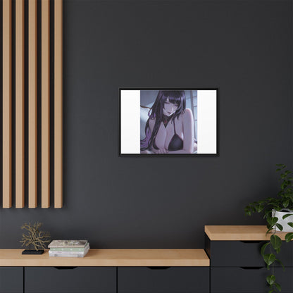 Framed Matte Canvas Print — Moody Anime Woman Portrait