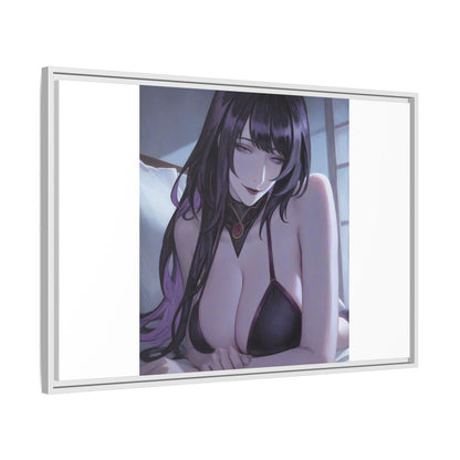 Framed Matte Canvas Print — Moody Anime Woman Portrait