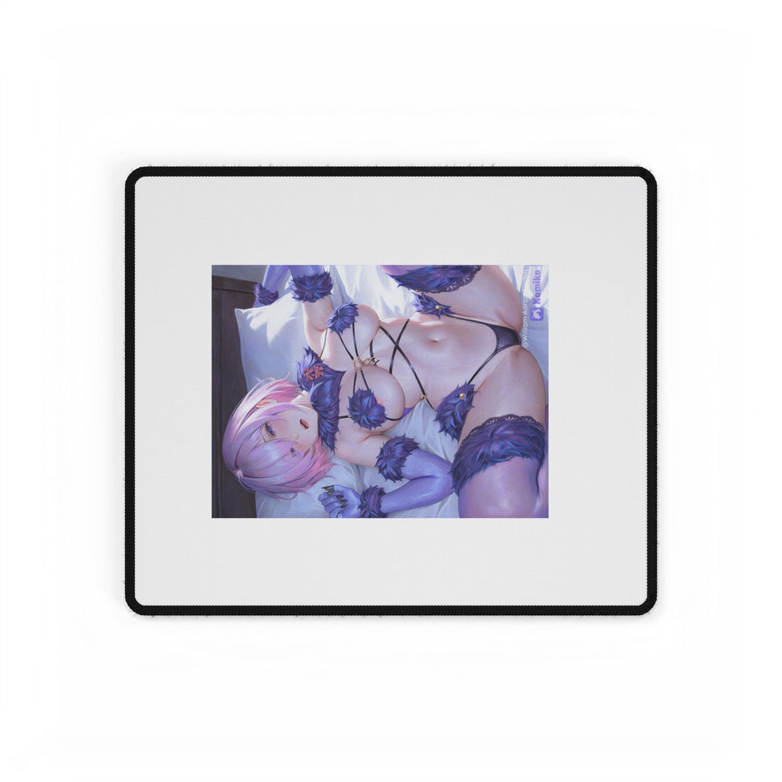 Anime Pin-Up Desk Mat — Floral Lingerie Gaming Mouse Pad