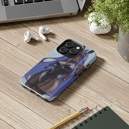 Bunny Girl Tough Phone Case — Anime Purple-Haired Character Protective Cover
