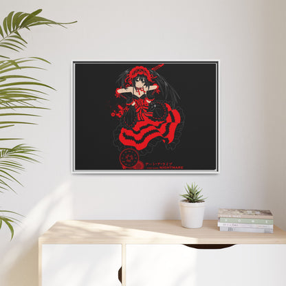 Anime Warrior Red Black Matte Canvas Print — Framed Wall Art