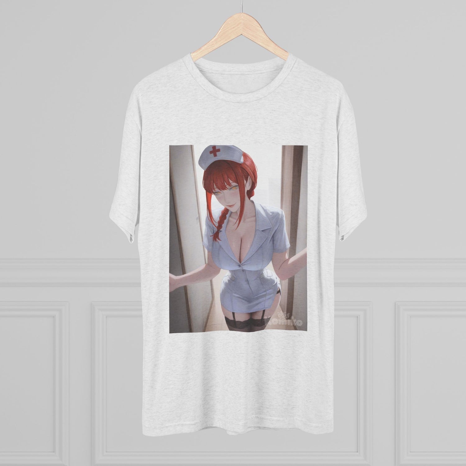 Sexy Anime Nurse T-Shirt — Cute Redhead Nurse Illustration Tee
