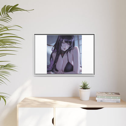 Framed Matte Canvas Print — Moody Anime Woman Portrait