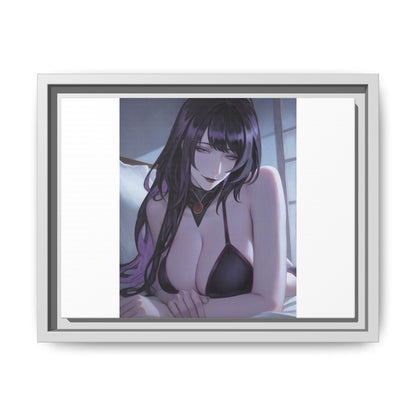 Framed Matte Canvas Print — Moody Anime Woman Portrait