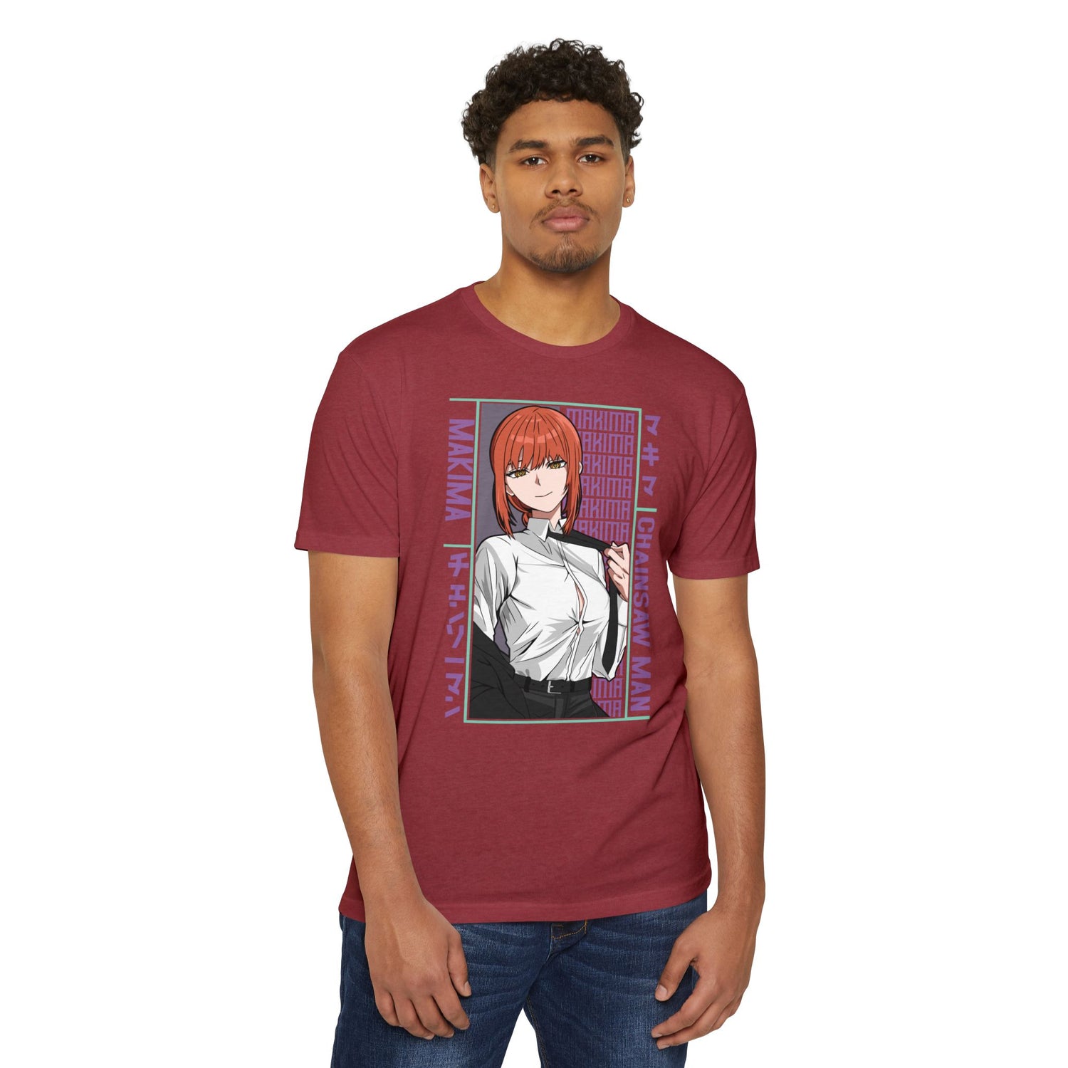Makima Chainsaw Man Anime Graphic T-Shirt — Japanese Text Design