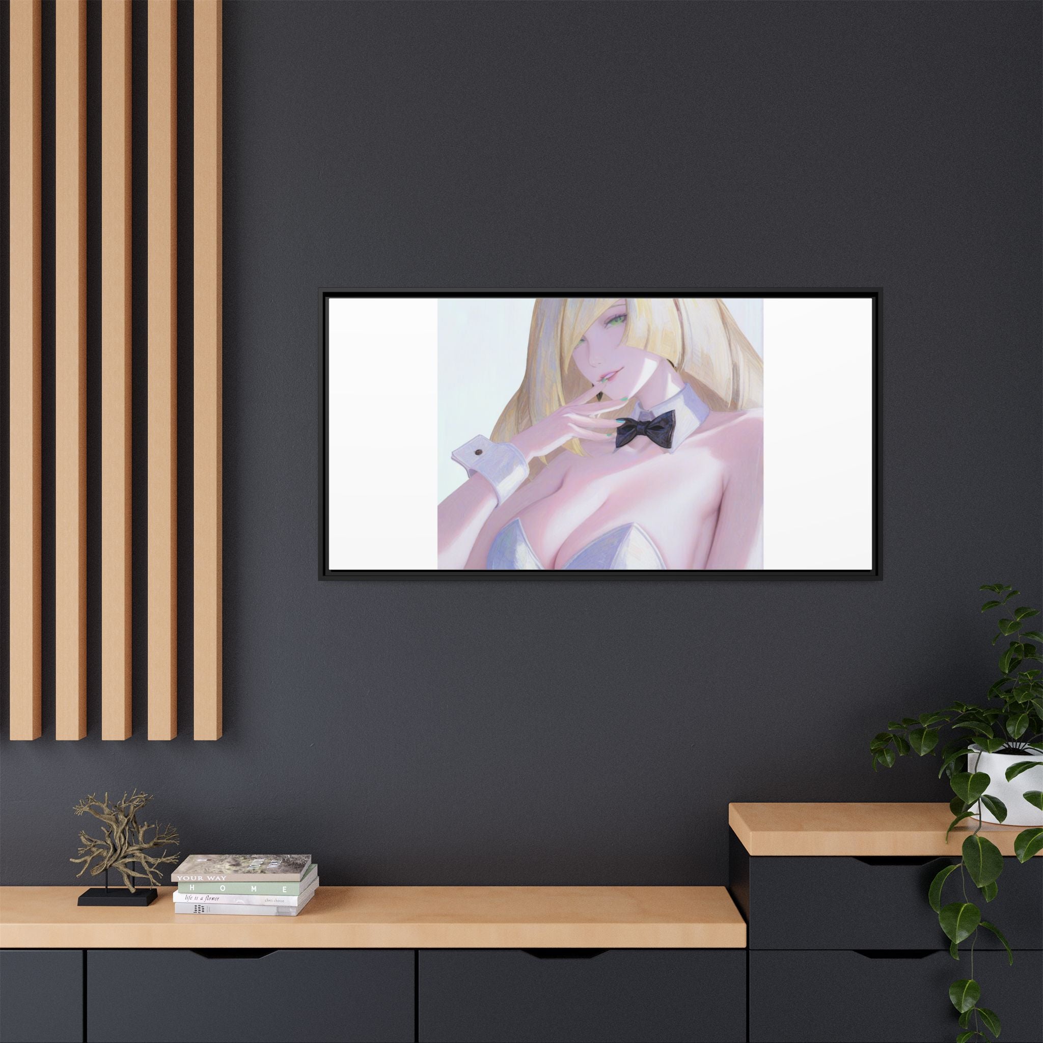 Bunny Girl Matte Canvas Print Framed — Sexy Anime Art Wall Decor