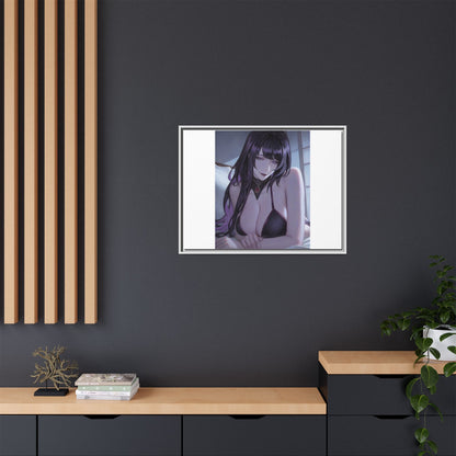 Framed Matte Canvas Print — Moody Anime Woman Portrait