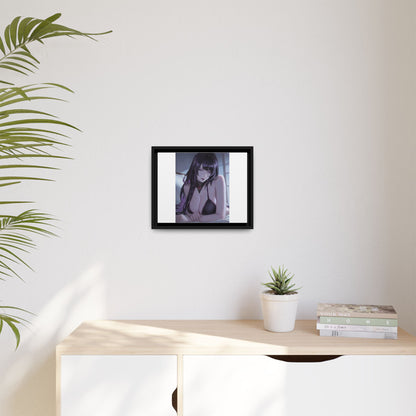 Framed Matte Canvas Print — Moody Anime Woman Portrait