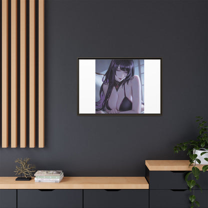 Framed Matte Canvas Print — Moody Anime Woman Portrait