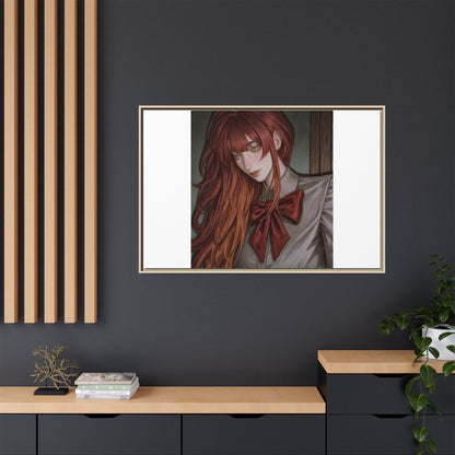 Framed Matte Canvas Print — Gothic Redhead Portrait