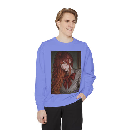 Anime Red-Headed Girl Sweatshirt — Gothic Schoolgirl Art Pullover