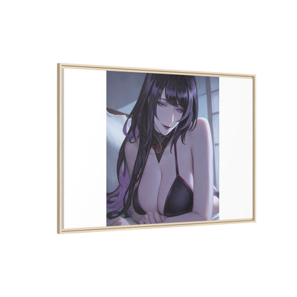 Framed Matte Canvas Print — Moody Anime Woman Portrait