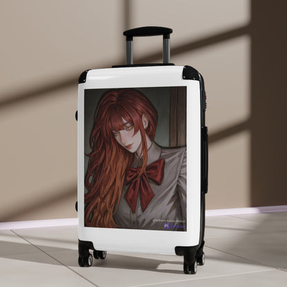 Anime Red-Haired Girl Carry-On Suitcase – School Uniform Portrait Travel Luggage