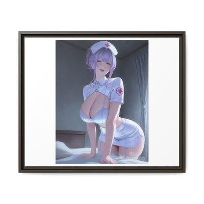 Sexy Anime Nurse Matte Canvas Print (Framed)