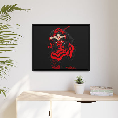 Anime Warrior Red Black Matte Canvas Print — Framed Wall Art