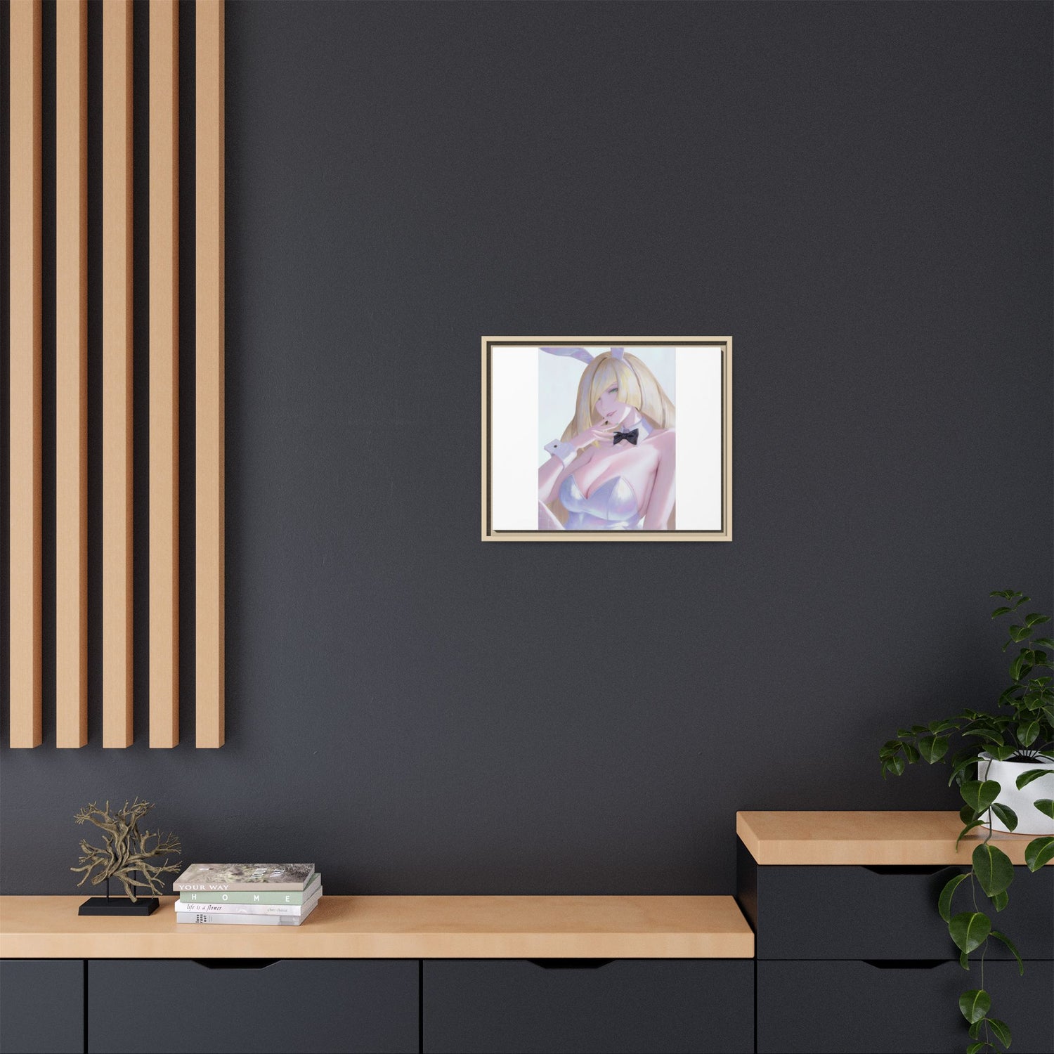 Bunny Girl Matte Canvas Print Framed — Sexy Anime Art Wall Decor