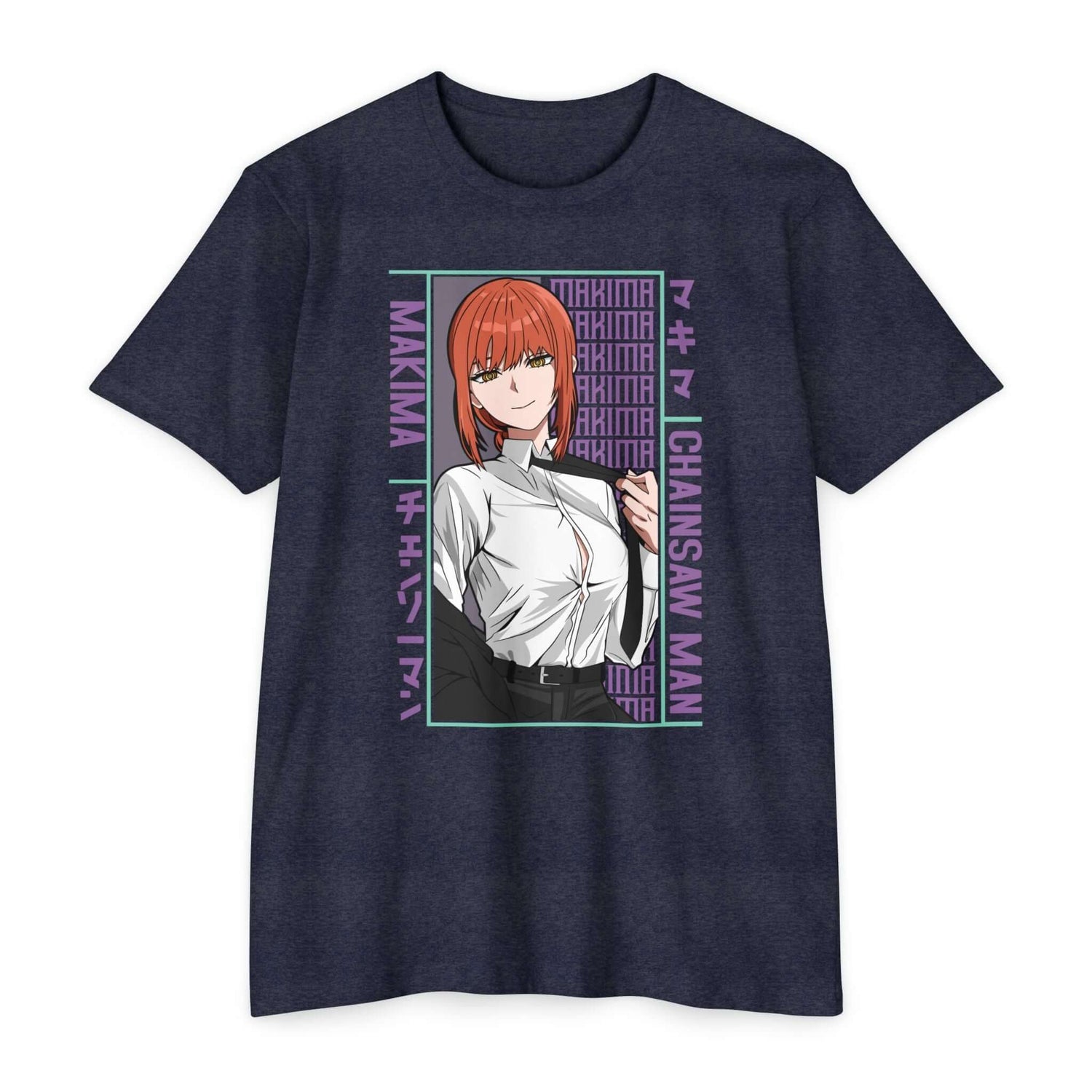 Makima Chainsaw Man Anime Graphic T-Shirt — Japanese Text Design