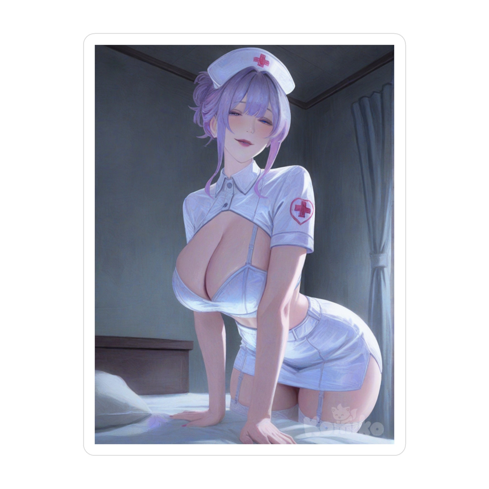 Nurse Anime Pin-Up Vinyl Sticker