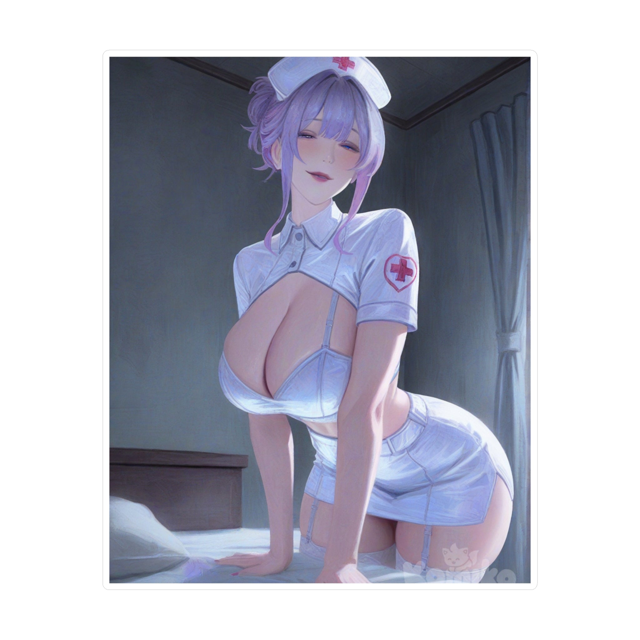 Nurse Anime Pin-Up Vinyl Sticker