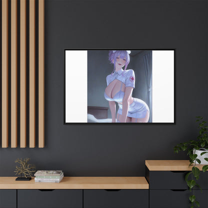 Sexy Anime Nurse Matte Canvas Print (Framed)