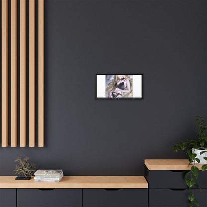 Framed Matte Canvas Print — Sleepy Blonde Anime Pinup