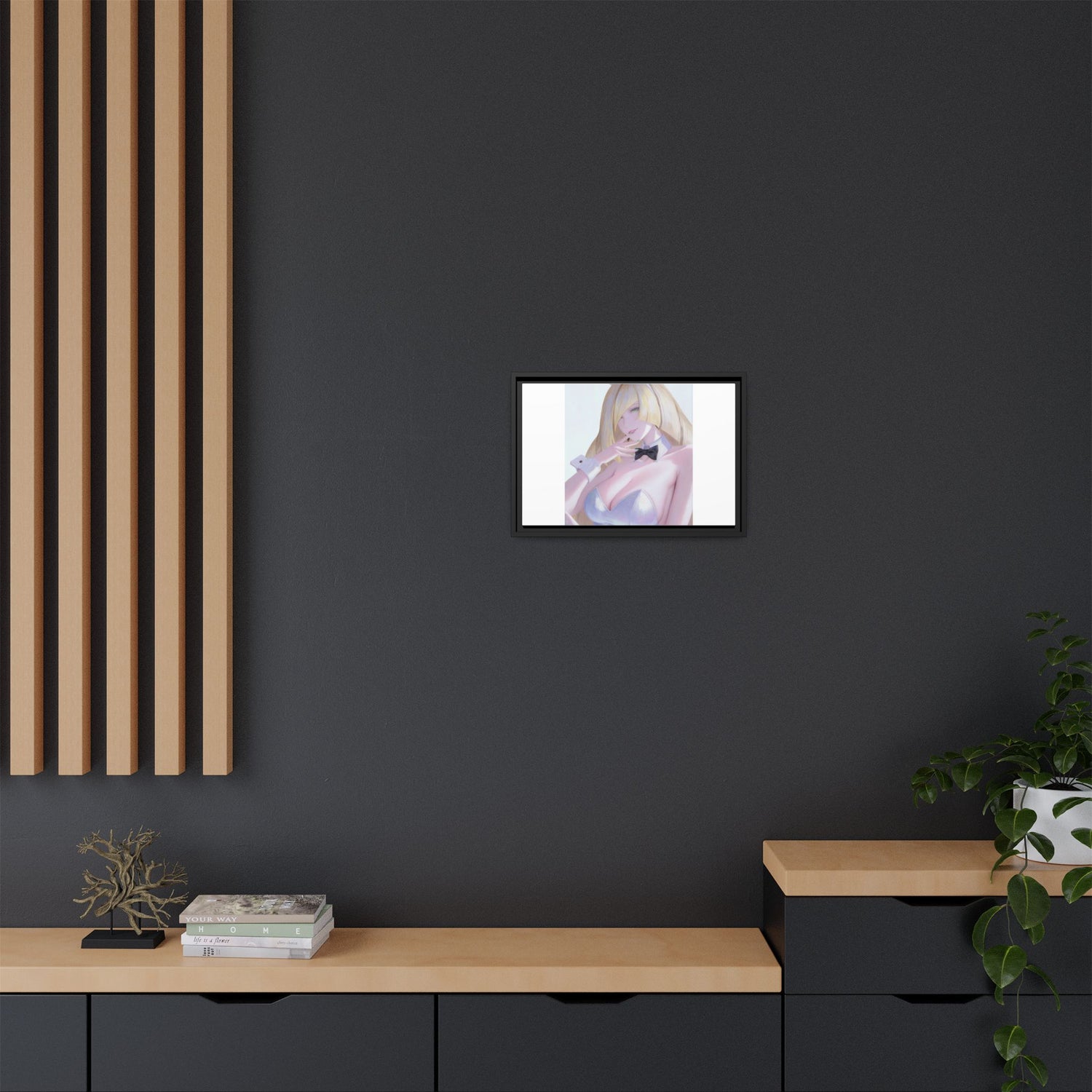 Bunny Girl Matte Canvas Print Framed — Sexy Anime Art Wall Decor
