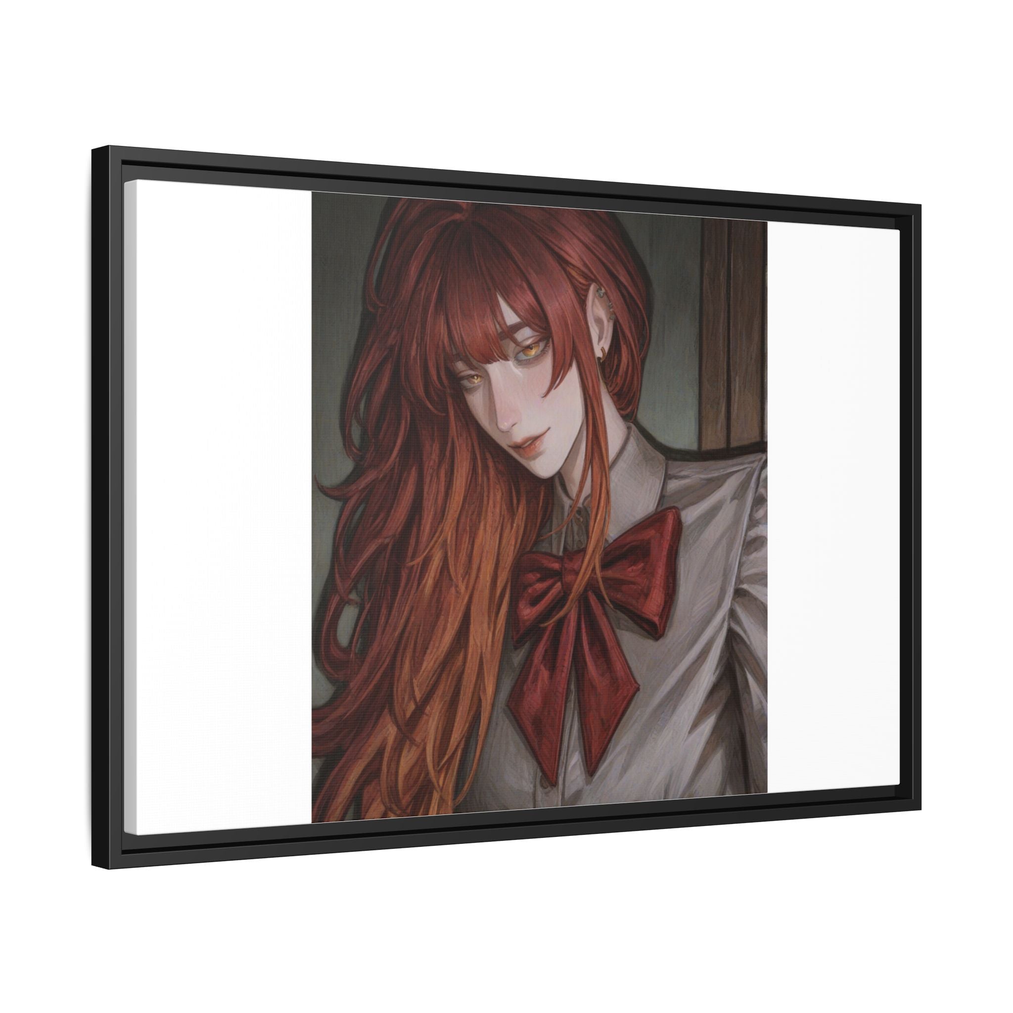 Framed Matte Canvas Print — Gothic Redhead Portrait