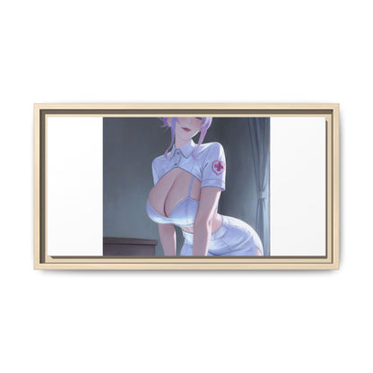 Sexy Anime Nurse Matte Canvas Print (Framed)