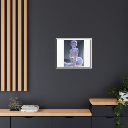 Sexy Anime Nurse Matte Canvas Print (Framed)